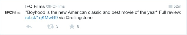 "Boyhood" Tweet